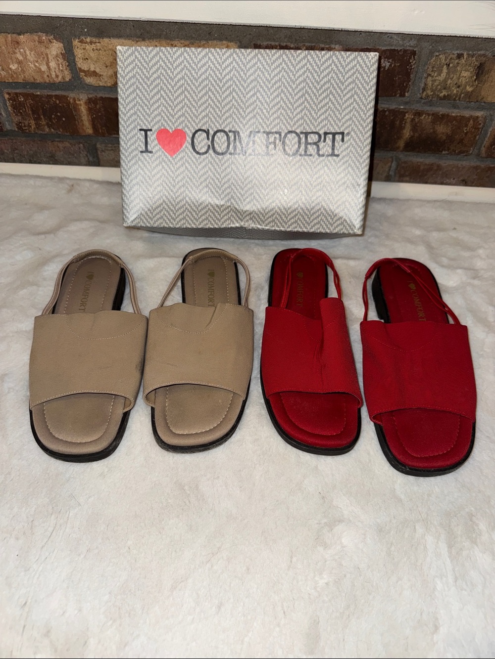 I❤️Comfort Sandals in Beige and Red